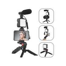 Astraltech Kumandalı Mikrofonlu Led Işık Ve Mini Tripod Vlog Seti