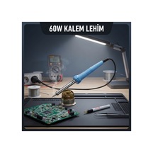 4 Adet Kalem Lehim Makinesi 60w Elektrikli Lehimleme Kalemi, Hobi Ve Elektronik Tamiratı İçin Mavi Gövdeli Soldering Iron