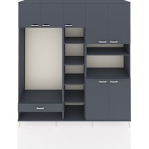 Hyperion Dolap 11 Raflı Tek Çekmeceli 7 Kapaklı 220x44x243 Antrasit-antrasit/antrasit Antrasıt/antrasıt - Antrasıt