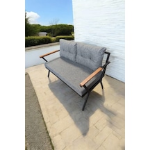 Pilocca Tekli Bahçe Mobilyası,balkon Mobilyası 2'li 60x120cm Gri
