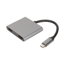 Ximistore9 Usb-c'den Çift Hdmı'ye Adaptör - 4k 60hz Desteği, Alüminyum Gövde, Sinyal Kararlılığı, Ekran Yansıtma/genişletme