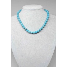 Turkuaz Taşı Kolye Royal Quality 8mm (Klipsli) Siyah