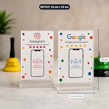 Yorum Kartı Ve Sosyal Medya Standı - 2'li Nfc Akıllı Pleksi Kart Seti