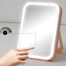 Suntek Usb Makyaj Kozmetik Döner Ayna Dokunmatik Ekran Pembe Tek Işık