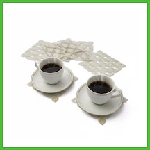 Vaveni 6 Lı Dantel Kahve Sunumluğu 15x15 Cm Asorti Desenli Türk Kahvesi Seti Arz Çok Renkli
