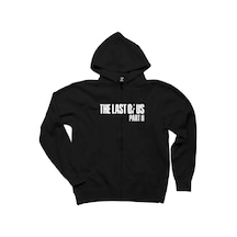 The Last of Us 2 Text Siyah Fermuarlı Kapşonlu Sweatshirt Siyah
