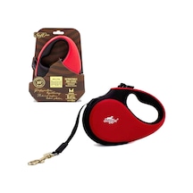 Doggie Otomatik Köpek Tasması Soft M 25 KG 5 Mt Kırmızı