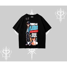 Tarzsokak Oversize Tshirt Anime Hiker Girl Balance Is Everything Baskılı Siyah