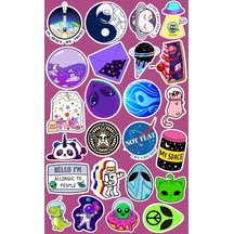 Space Uzay Çıkartmaları Seri 1 Sticker Telefon Laptop Notebook Tablet Defter Matara Sticker Etiket Diğer