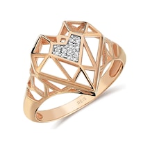 Reis Kuyumculuk T10248 Lover White Ring Altın Yüzük