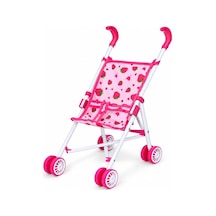 Oyuncak Metal Puset Çilek Desenli Baston Bebek Arabası 71 Cm