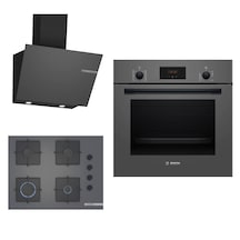 Bosch HBF512BH1T-POP7C9P30O-DWK66PJ70T Ankastre Gri 3 Lü Set 306