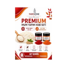 Premium Mum Yapım Hobi Seti - Soya Wax 250 Gr - 2'li Toz Mum Boyası Seti - Kırmızı, Turuncu Bkfabsw2502kt Karışık