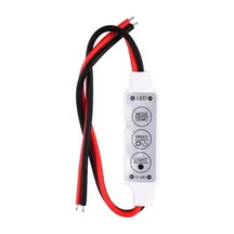 Powermaster 12-24 Volt Mini Üç Tuşlu Tek Renkli Led Kontrol Cihazı Kırmızı - Siyah Kablo