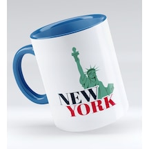Bk Gift New York Tasarımlı Mavi Kupa Bardak - Model 1