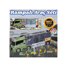 Rampalı Askeri Tır Seti - Askeri Taşıyıcı Tır - Kaydıraklı Kamyon - Araç Yol Seti - Tır Yol Seti - O