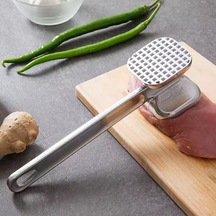 Çift Taraflı Biftek Et Döveceği Tırtıklı Ve Düz Çekiç Tipi 24 Cm Alüminyum Metal