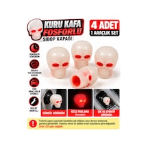 Onp411 Fosforlu Kırmızı Kuru Kafa Sibop Kapağı - 939661257