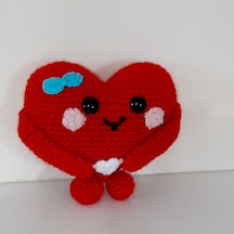 nildamigurumi Amigurumi Örgü Oyuncak Sevgili Kalp Kırmızı