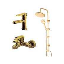 Domino Altın Banyo,lavabo Bataryası,altın Duş Ünitesi 440615g-971528-971518