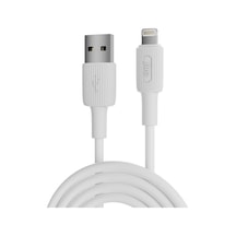 12w 2.4a Usb-a To Lightning İphone İpad İle Uyumlu Silikon Hızlı Şarj Ve Data Kablosu Beyaz 1 Metre