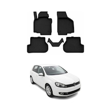 Volkswagen Golf 6 2008-2013 Uyumlu 4d Havuzlu Paspas Kauçuk Siyah 5 Parça