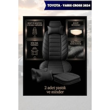 Yaris Cross 2024 Uyumlu Premium Lüks Siyah Renk 2 Adet Minder Ve Yastık