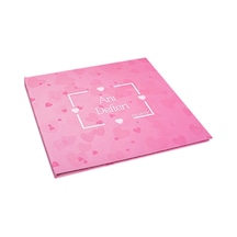 Kalpli Pembe Anı Defteri 40 Fotoğraf Baskılı, Stickerlı Ve Beyaz Jel Kalemli Hazır Romantik Hatıra