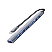 Usb C Hub 3.0, Alüminyum 7'si 1 Arada Usb C Dongle Usb, Macbook Pro, İmac, İpad Pro, Chromebook, Pixelbook, Dell Xps, Samsung Uyumlu Ve Daha Fazla Tip C Aygıtları İçin Uzatın