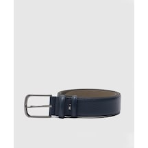 %100 Hakiki Deri Erkek Lacivert 4 Cm Klasik Kemer Lacivert