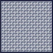 AKER Monogram Renkli Saf İpek Sura Eşarp Lacivert