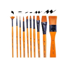 Tr Art Paint Fırça Seti, Akrilik, 11 Adet 10 Boya Fırçası + Fermuarlı Kılıf