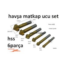 Havşa Matkabı 6 Parça Hss Metal Havşa Açıcı Set Hava Çeliği Hafşa