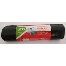 Ethex Büyük Boy Siyah Renk Çöp Torbası 65 X 80 Cm 50 Lt 10'lu Rulo