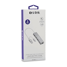 S-lınk Type-c -usb 3.0 1000mbps 3 Port Usb Gigabit Ethernet Adaptör Gri