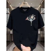 Tarzsokak Unisex Kod 6 Eyelash Desen T-shirt Siyah