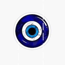 Nazar Sticker Yapıştırma Etiket Leptop Araba Cam Modl9 17Cm