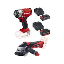 Einhell TE-CI 18/1 Akülü Vidalama + TE-AG 18/115 Akülü Avuç Taşlama + 2.5 - 4.0Ah Akü Şarj Ünitesi Seti