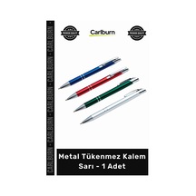 Kalem Kurumsal Lüks Ofis Hediyelik Şık Dayanıklı Logolu Metal Tükenmez Kalem Sarı - 1 Adet