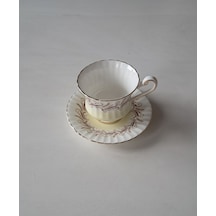 Paragon Floral Antika Duble Boy Kahve Fincanı Fine Bone China Krem