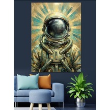 Güneş Işınları Altında Modern Astronot Dekoratif Kanvas - Mdf Ahşap Tablo