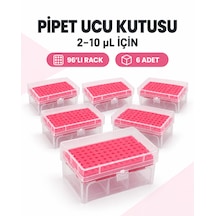Pipet Ucu Kutusu 2-10ul İçin - Mikropipet Tip Box 96lı Rack - 6 Adet