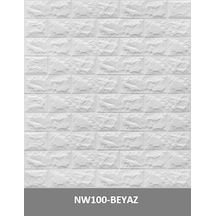 Renkli Duvarlar NW-100 Kendinden Yapışkanlı Esnek Duvar Kağıdı Kaplama Paneli Beyaz