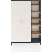 Arges Dolap 7 Raflı 2 Kapaklı Tek Askılı 132x30x195 Antrasit-aytaşı/çam Aytası/atlas Çam