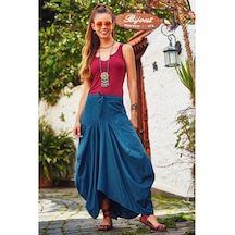 Beli Bağcıklı Cep Detaylı Şalvar Uzun Etek 001