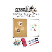 Çift Fonksiyonlu Yazı Tahtası Ve Mantar Pano 60x90 Cm 1 Adet Alüminyum Çerçeveli Yazı Tahta Kalemi Ve Silgisi Harita Çivisi