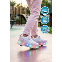 Rocky Glow F Pudra-beyaz Patenli Işııklı Ortopedik Kız Çocuk Spor Ayakkabı