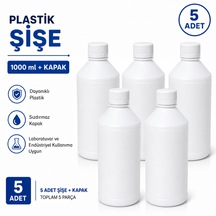 Plastik Şişe + Kapak 1000 Ml 5 Adet