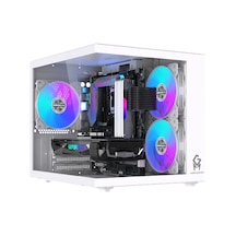 Gm-x1 Tuştan Değişmeli 3x Rgb Fanlı Gaming Mini Akvaryum M-atx Beyaz Kasa