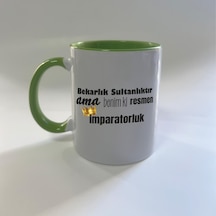Mor Mürekkep Bekarlık Sultanlıktır Ama Baskılı Yeşil Mega Kupa
